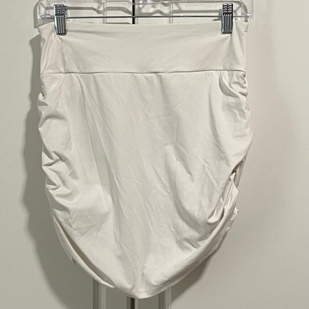 Halara Skort Ruched Side Overlap White Womens Medium Tennis Skirt